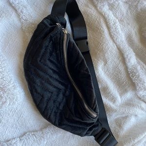 Velvet Black Zip Fanny Pack